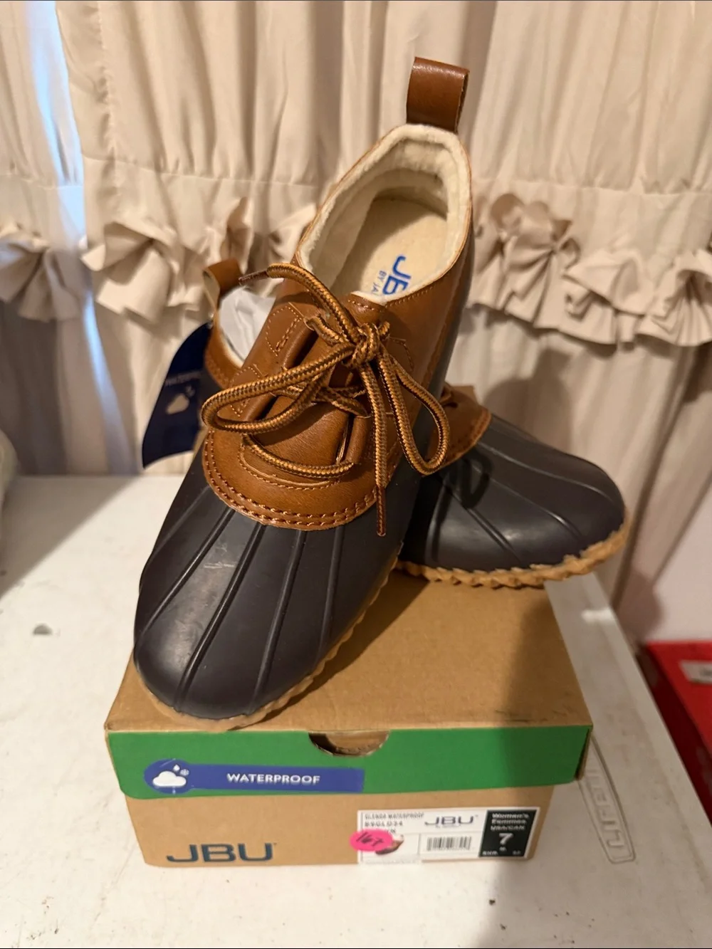 JBU Brown and Black Waterproof Duck Booties